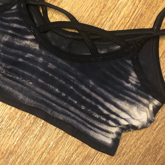 NWOT Free People Movement Black Bleach Barely There Seamless Yoga Sports Bra - Picture 13 of 15